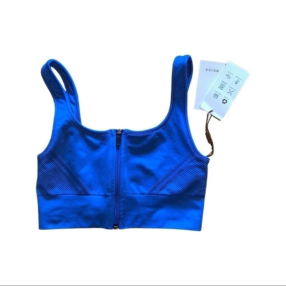 Reiss Lana Blue High Stretch Sports Bralette Size XS - Picture 4 of 8